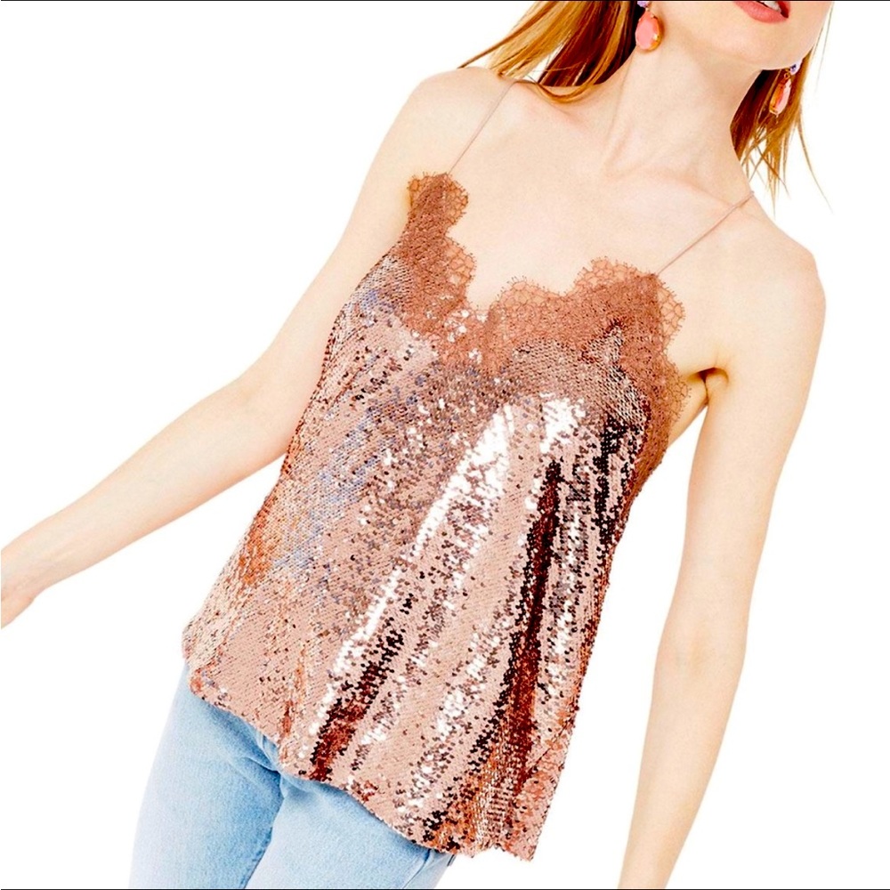 Cami NYC Rose Gold Sequin The Racer Cami New